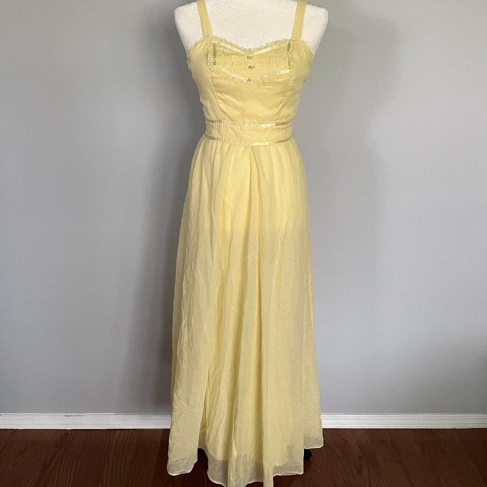 Authentic Vintage Long Yellow Dress